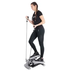 Stepper Active avec amortisseurs hydrauliques et élastiques de résistance en caoutchouc amovibles - Entraînement home-gym