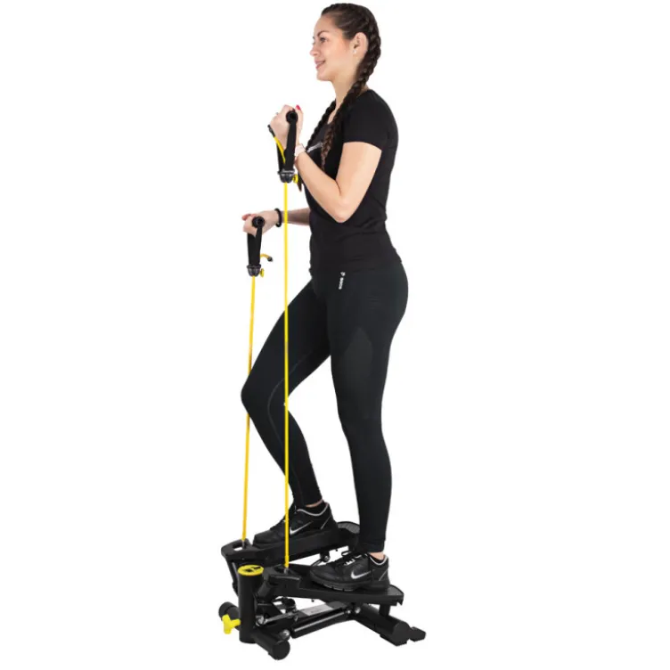 Stepper Legro compact avec bandes de résistances en caoutchouc pour remise en forme à la maison - Larges pédales antidérapantes