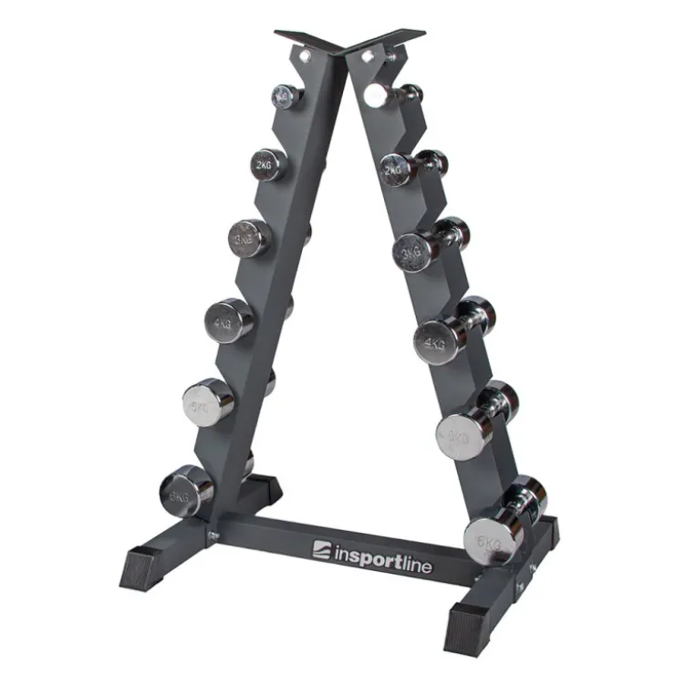 Support de rangement et stockage en acier robuste pour 6 paires d'haltères de musculation