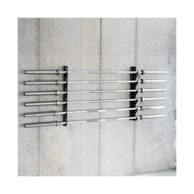 Support de rangement à fixation murale pour 6 barres de musculation - Rangement horizontal