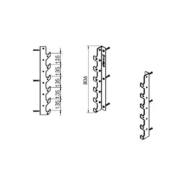 Support de rangement à fixation murale pour 6 barres de musculation - Rangement horizontal