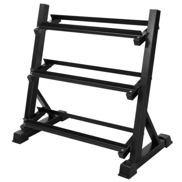 Support de stockage horizontal pour haltères de musculation 3 niveaux - Rack de rangement professionnel Max 300 kg
