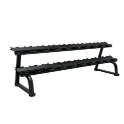 Support de stockage professionnel pour 10 paires d'haltères - 2 rangs