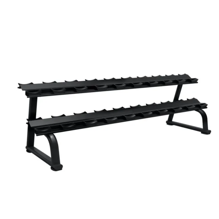 Support de stockage professionnel pour 10 paires d'haltères - 2 rangs