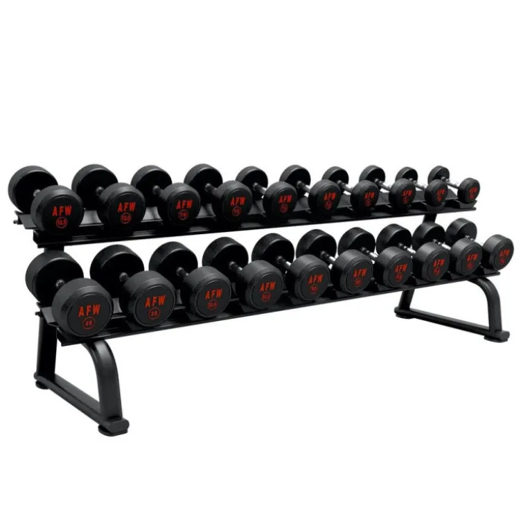 Support de stockage professionnel pour 10 paires d'haltères - 2 rangs