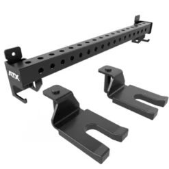 Support horizontal de rangement à fixation murale ATX avec crochets pour accessoires de musculation et barres de musculation