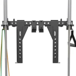 Support horizontal de rangement à fixation murale ATX avec crochets pour accessoires de musculation et barres de musculation