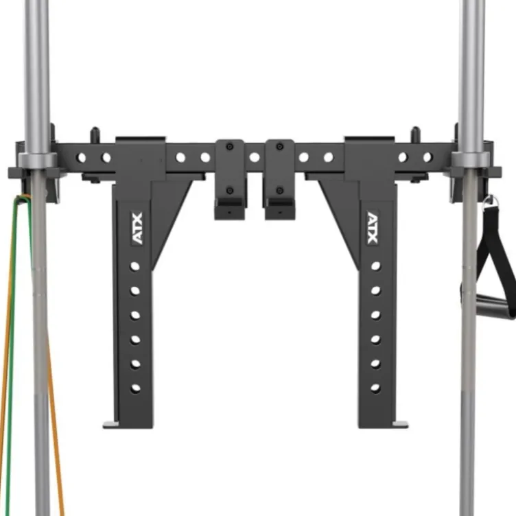 Support horizontal de rangement à fixation murale ATX avec crochets pour accessoires de musculation et barres de musculation