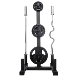 Support pour disques de poids 30 mm et Barres de musculation x 4 – Rack de rangement professionnel jusqu’à 350 kg