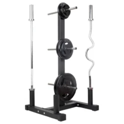 Support pour disques de poids 30 mm et Barres de musculation x 4 – Rack de rangement professionnel jusqu’à 350 kg