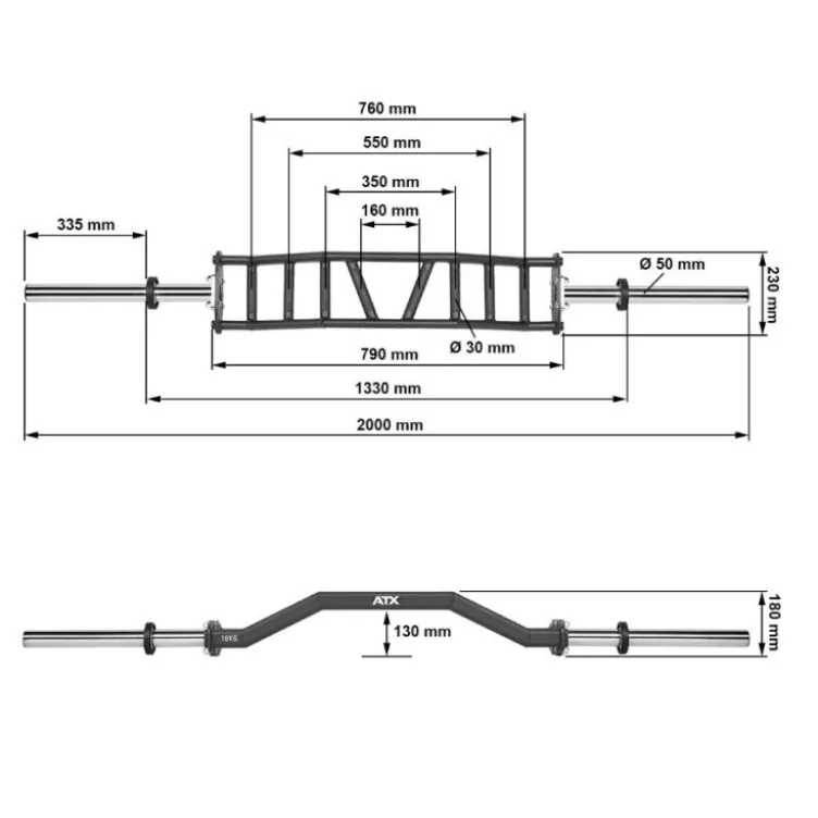 Swiss Camber Bar ATX - Barre de musculation olympique multiprises