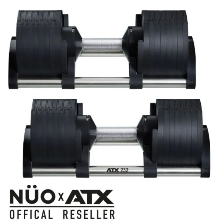 Système d'haltères ATX à charges réglables Nuobell compactes de 2 à 32 kg - Incrémentation de 2 en 2