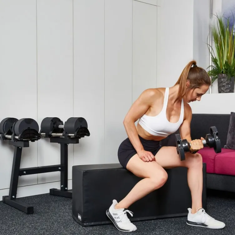 Système d'haltères ATX à charges réglables Nuobell compactes de 2 à 32 kg - Incrémentation de 2 en 2