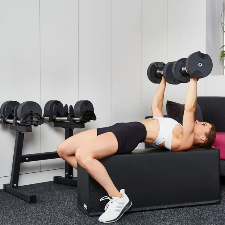 Système d'haltères ATX à charges réglables Nuobell compactes de 2 à 32 kg - Incrémentation de 2 en 2