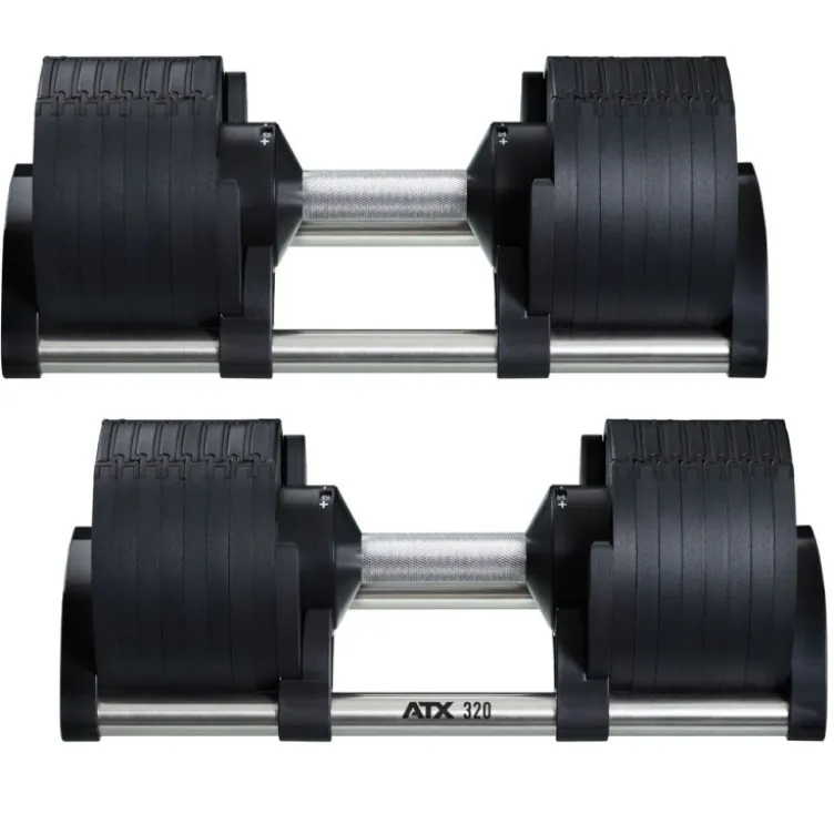 Système d'haltères ATX à charges réglables Nuobell compactes de 2 à 32 kg - Incrémentation de 2 en 2