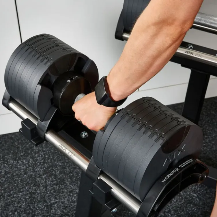 Système d'haltères ATX à charges réglables Nuobell compactes de 2 à 32 kg - Incrémentation de 2 en 2
