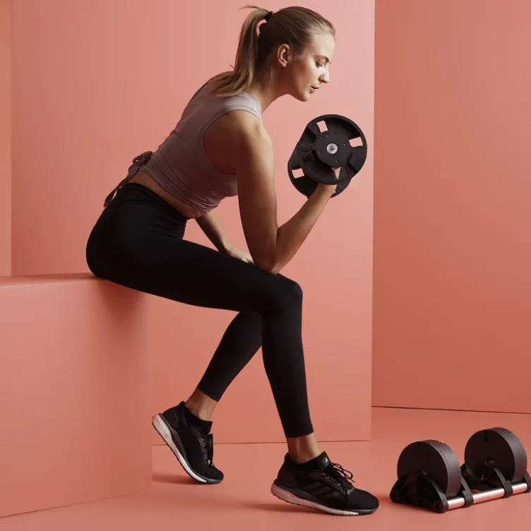 Système d'haltères ATX à charges réglables Nuobell compactes de 2 à 32 kg - Incrémentation de 2 en 2