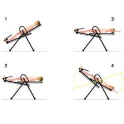 Table d'inversion en acier avec rembourrage confortable et option à 90° - Bienfaits corporels