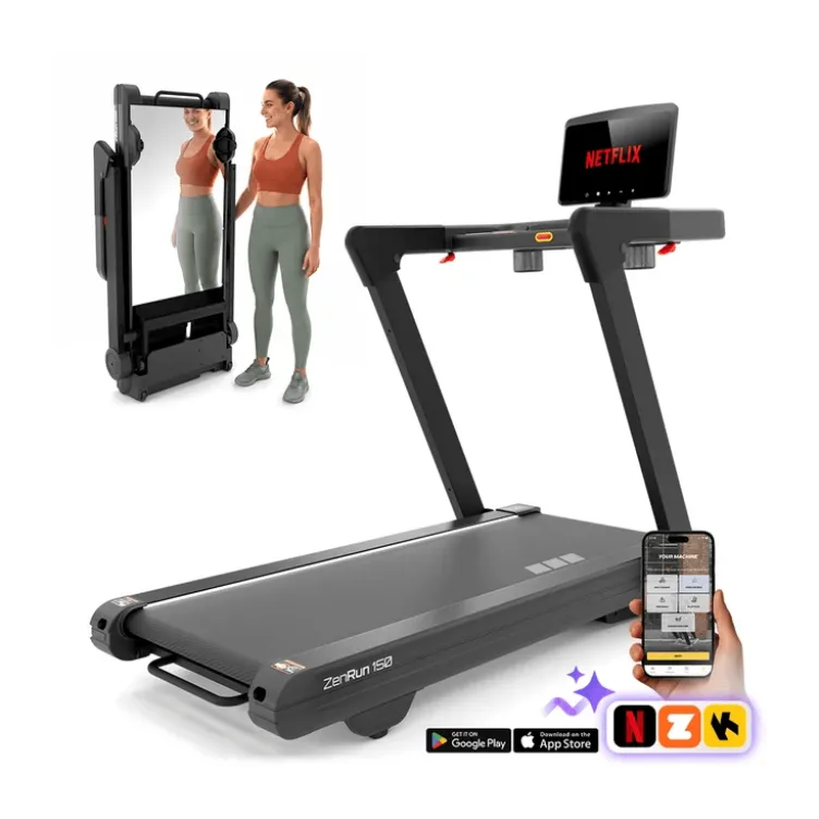 Tapis de course cardio pliable ZenRun 150 avec miroir intégré – 4,5 HP, jusqu’à 22 km/h