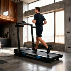 Tapis de course compact avec vitesse ajustable de 1 à 14 km/h et structure pliable - 12 niveaux d'inclinaison