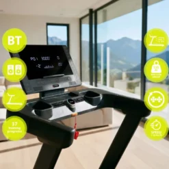 Tapis de course inclinable et déclinable avec vitesse ajustable de 1 à 22 km/h - Écran LED connecté et structure pliable