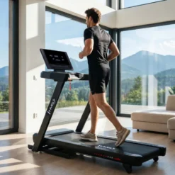 Tapis de course inclinable et déclinable avec vitesse ajustable de 1 à 22 km/h - Écran LED connecté et structure pliable