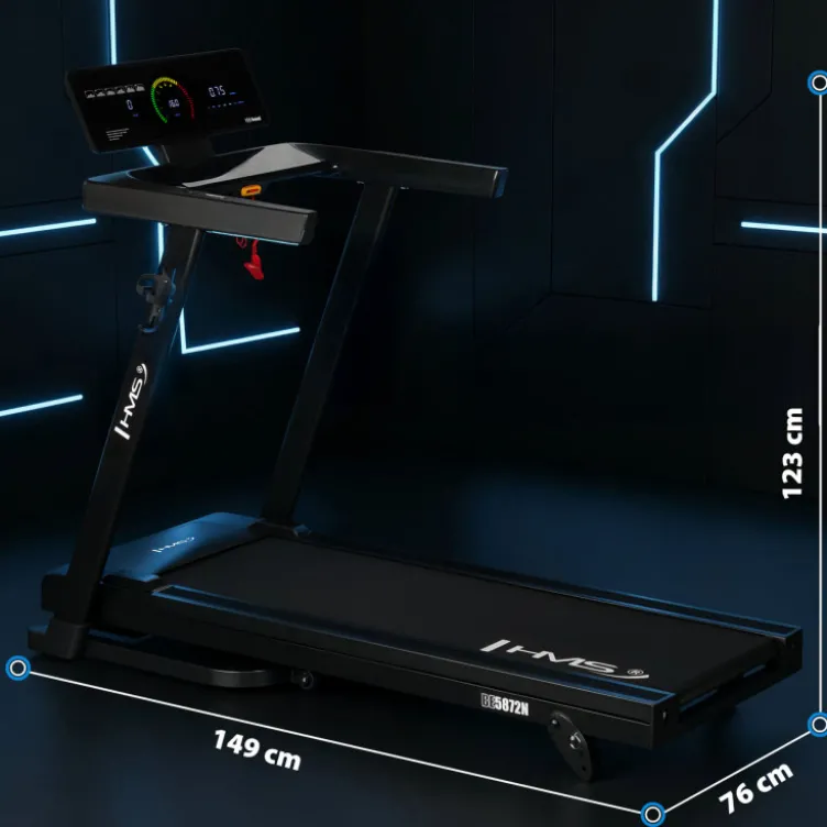 Tapis de course 1 à 16 km/h avec écran connecté et vitesse ajustable de 1 à 16 km/h - 3 niveaux d'inclinaison