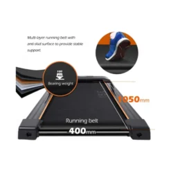 Tapis de course éléctrique 14 km/h silencieux et pliable avec support pour Ipad