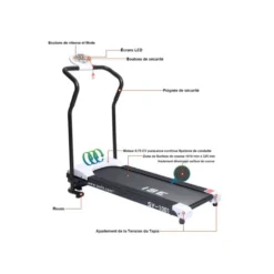 Tapis de course éléctrique pliable compact pour entraînement à domicile
