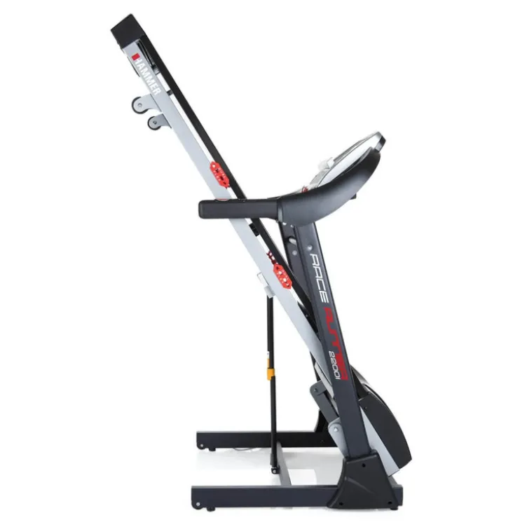 Tapis de course performant jusqu'à 22 km/h avec tableau de bord - Pliable