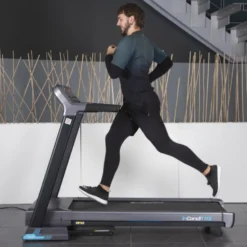 Tapis de course pliable avec ceinture de fréquence cardiaque - Vitesse de course maximale de 20 km/h