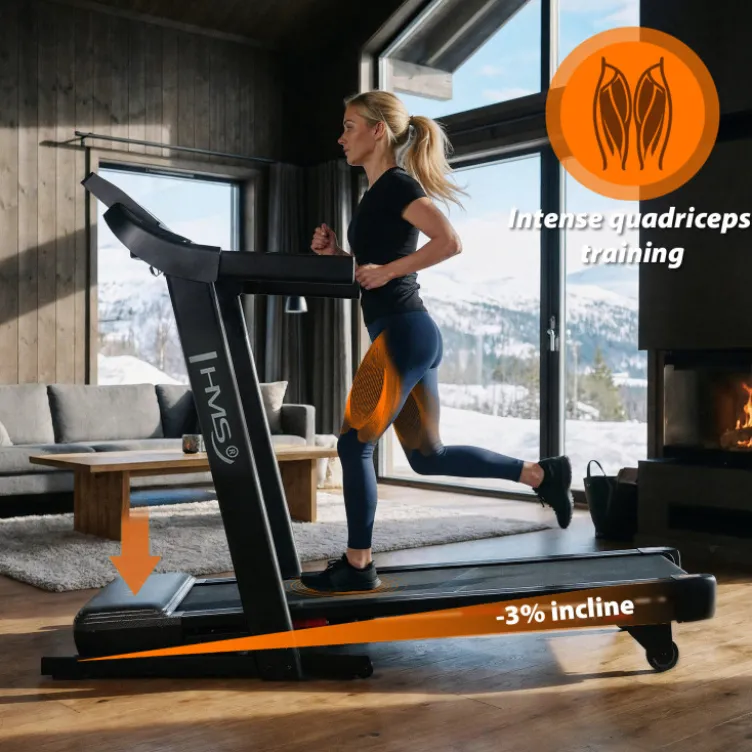 Tapis de course pliable avec inclinaison ajustable de -3 à 10% et vitesse réglable de 1 à 16 km/h