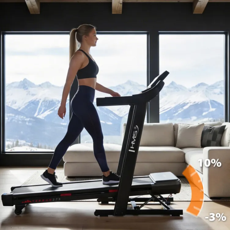Tapis de course pliable avec inclinaison ajustable de -3 à 10% et vitesse réglable de 1 à 16 km/h