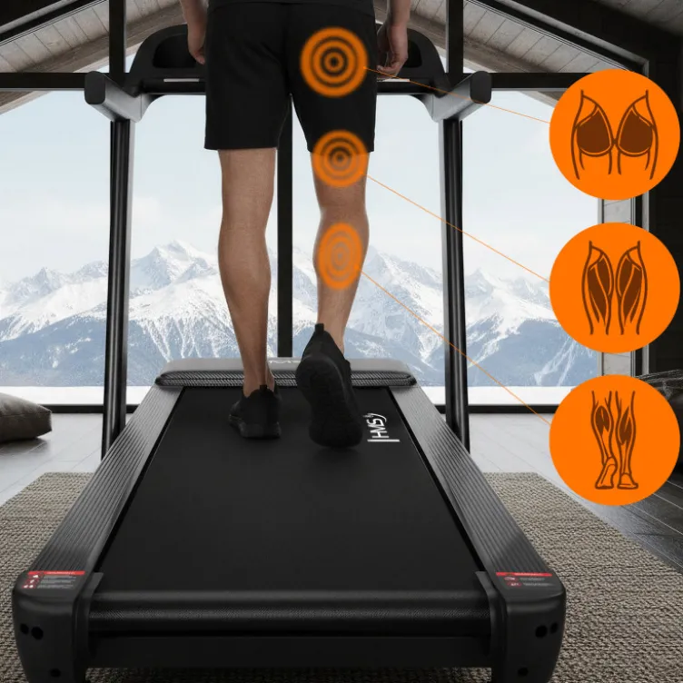 Tapis de course pliable avec inclinaison ajustable de -3 à 10% et vitesse réglable de 1 à 16 km/h