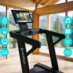 Tapis de course pliable 1 à 22 km/h avec système d'inclinaison et de déclinaison de -3 à 12 % - Écran TFT connecté et rotatif
