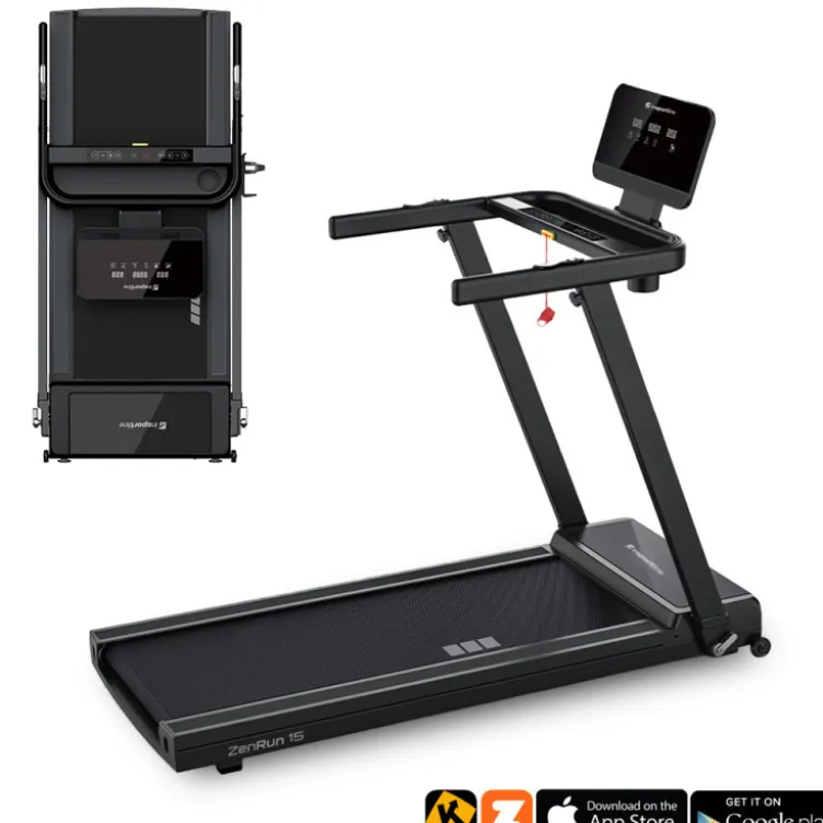 Tapis de course pliable ZenRun15 avec vitesse ajustable de 1 à 16 km/h - Tapis roulant connecté