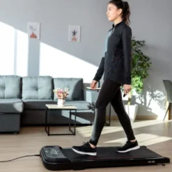 Tapis de marche et course vitesse maximale 8 km/h avec roulettes de transport pour Home-Gym