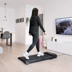 Tapis de marche et course vitesse maximale 8 km/h avec roulettes de transport pour Home-Gym