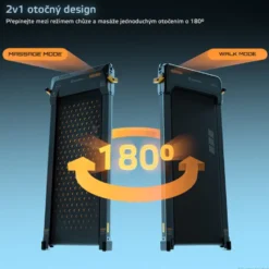 Tapis de marche incliné à 5% ZenRun NOON avec vitesse de 1 à 12 km/h - Double fonctionnalité avec surface massante