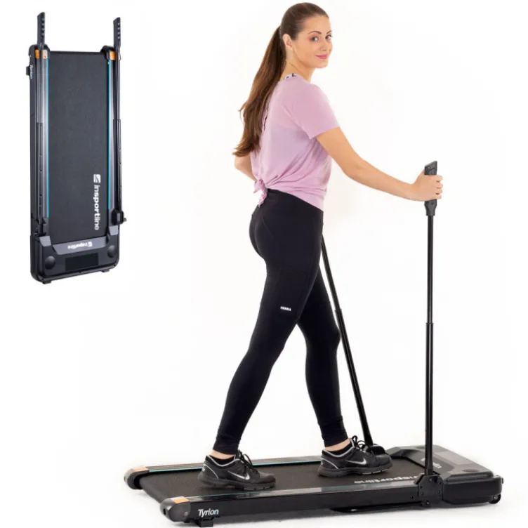 Tapis roulant de marche Tyrion avec poignées latérales pour batton de trekking - Vitesse maximale de 8 km/h