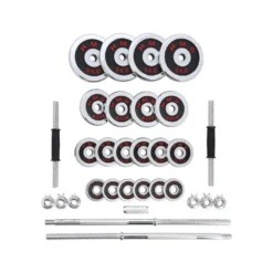 Valise d'haltères complète pour entraînement de musculation polyvalent - 50 kg