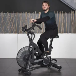 Vélo Air bike Pro pour entraînement de crosstraining avec système de freinage pneumatique - 7 programmes d'entraînement
