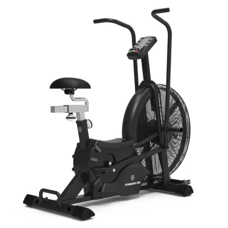 Vélo Air Bike PRO V2 Titanium Strength avec écran LCD et ventilateur de diamètre 63 cm