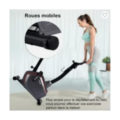 Vélo d'appartement avec roue d'inertie de 5 kg pour sport à domicile