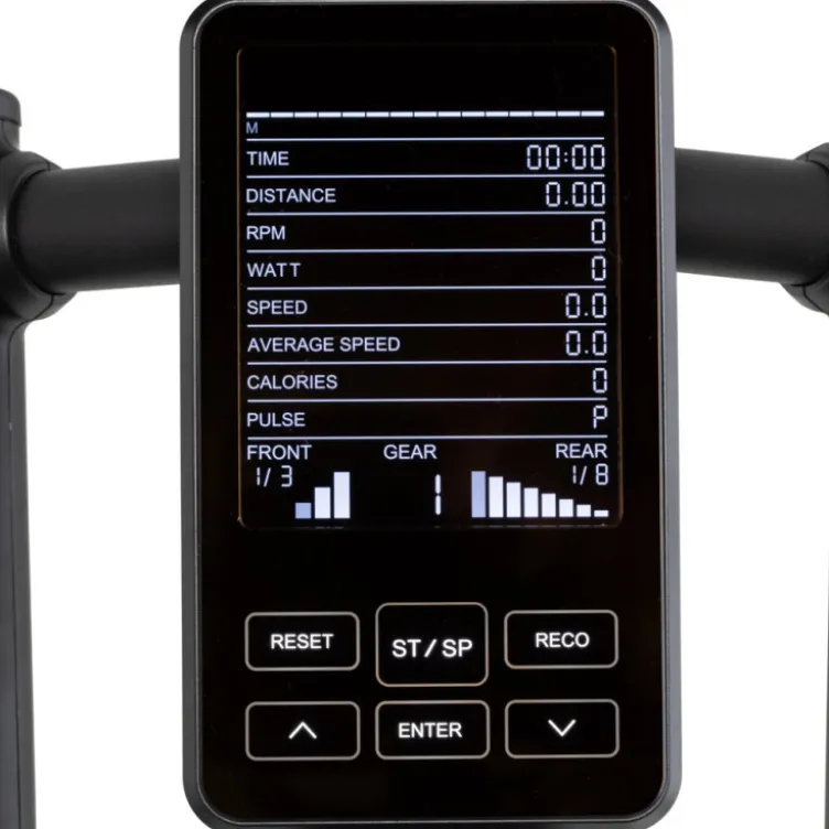 Vélo d'appartement connecté pour entraînement de vitesse avec programmes de fitness multiples - Sangles de poitrine