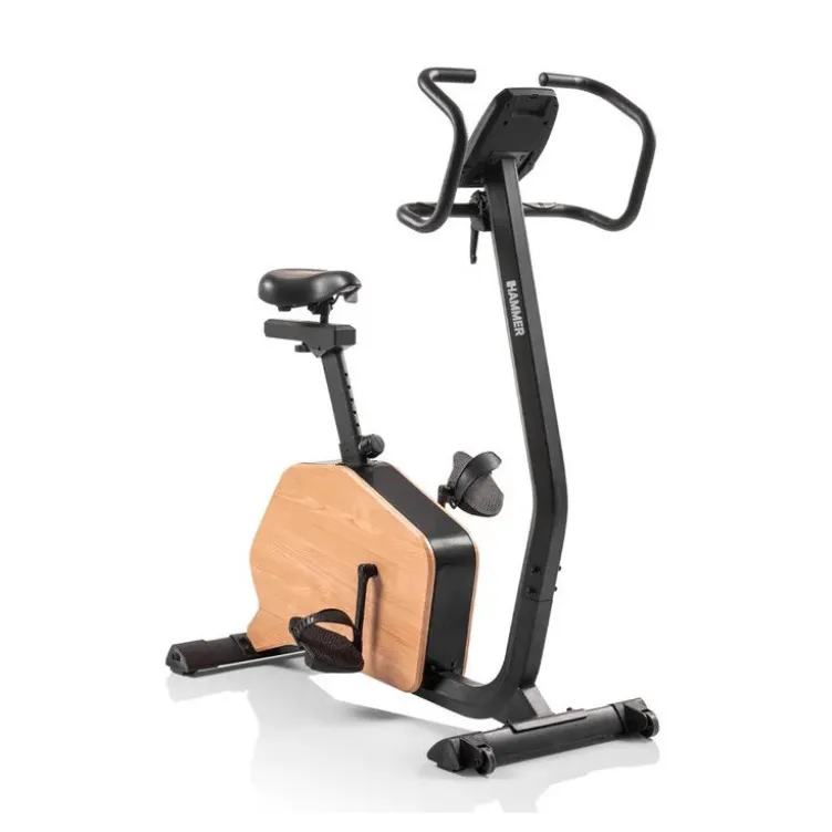 Vélo d'appartement Hammer en bois noble avec 16 niveaux de résistance et roue d'inertie de 8 kg