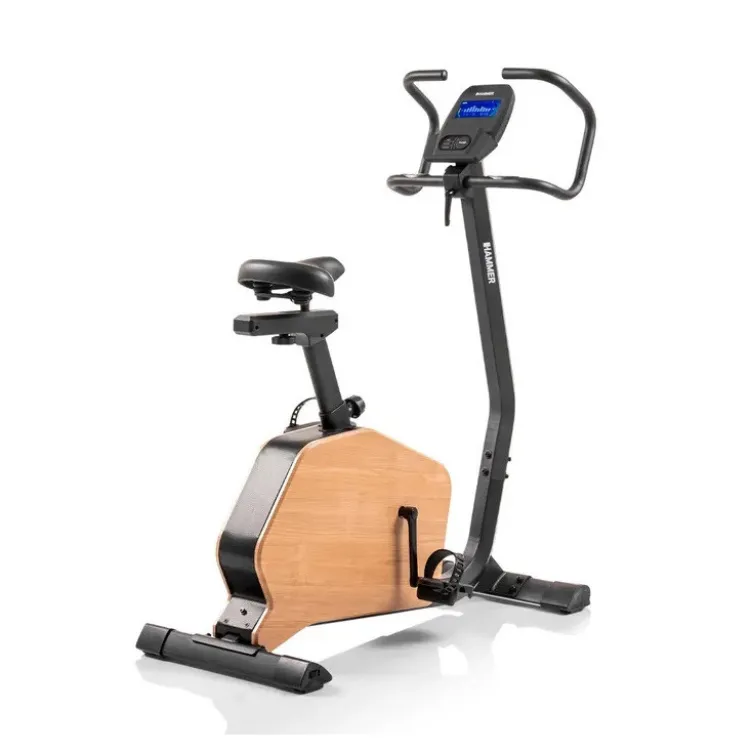 Vélo d'appartement Hammer en bois noble avec 16 niveaux de résistance et roue d'inertie de 8 kg