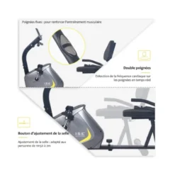 Vélo d'appartement haute qualité pour homegym avec écran LCD multi-fonctions