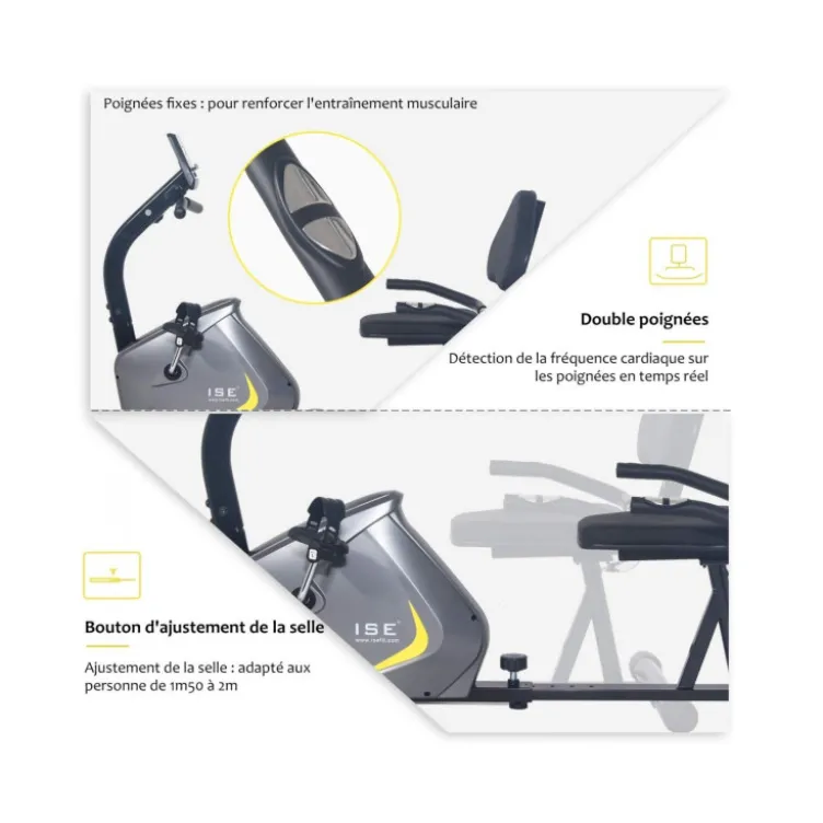 Vélo d'appartement haute qualité pour homegym avec écran LCD multi-fonctions