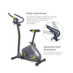 Vélo d'appartement haute qualité ergonomique avec roues de transport et selle ajustable